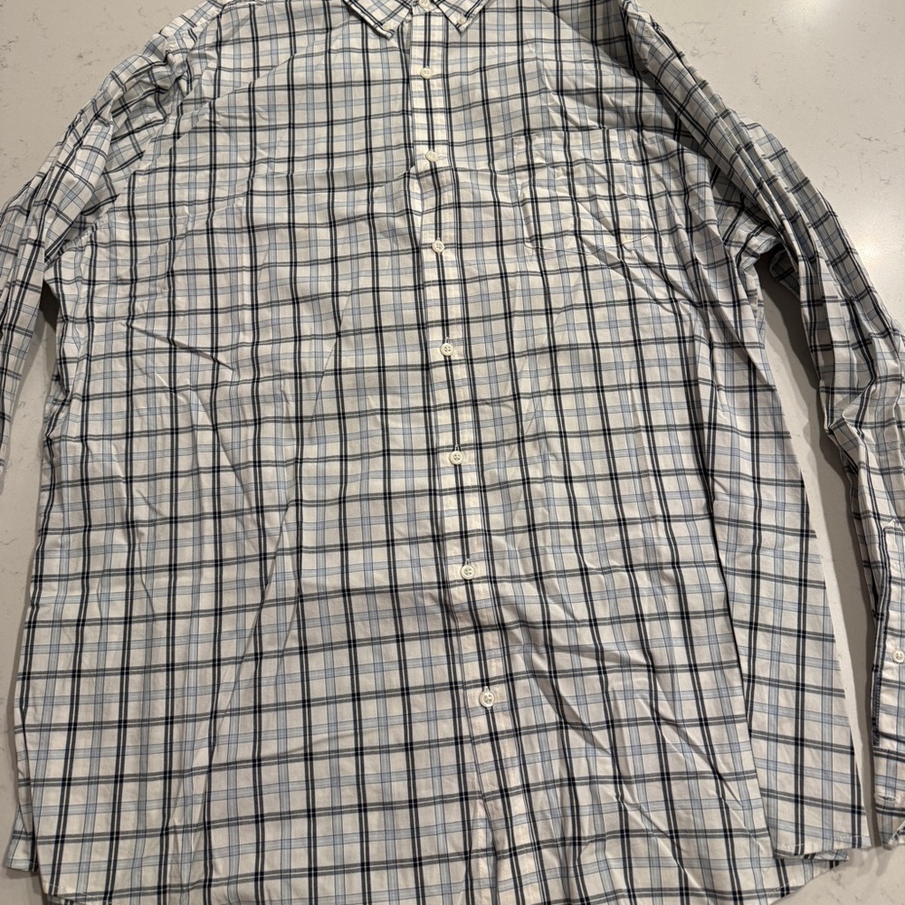 Croft & Barrow Navy and White Checkered Shirt